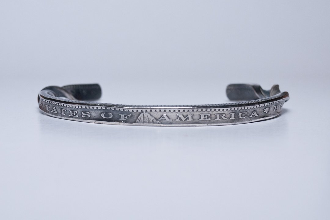 Dreamstation皮革鞄研所，美国摩根一美元银币手环麻花款Silver bracelet，嘻皮，哈雷，重机 - 手链/手环 - 其他金属 银色