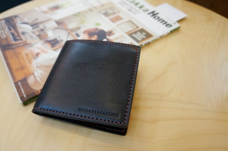 对开式皮夹 - 皮夹/钱包 - 真皮 黑色