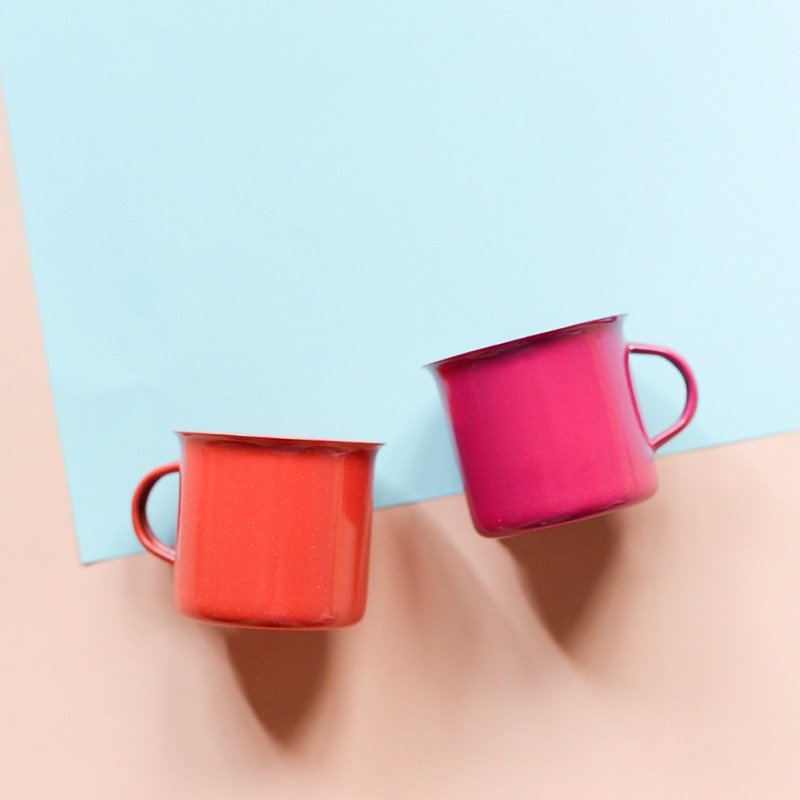 ::圣诞快乐::咖啡时光：浓缩咖啡对杯组（红色＋洋红色） - 咖啡杯/马克杯 - 珐琅 红色