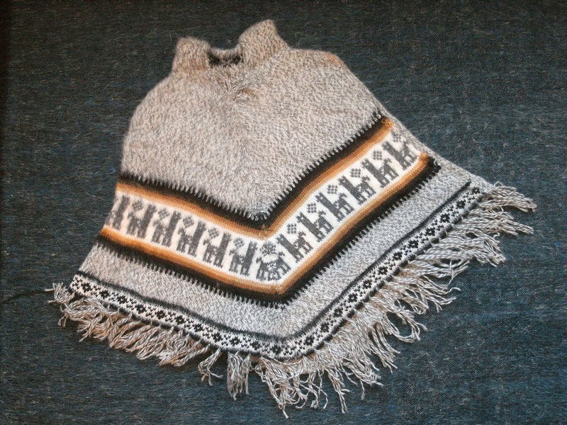 Vista[见闻]，南美洲，秘鲁，印地安羊驼图腾，羊驼斗篷  (儿童款) - 其他 - 其他材质 灰色