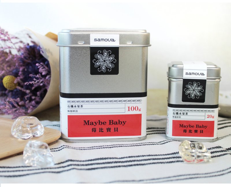 有机水果茶 |‘莓比宝贝’ - 综合草莓、凤梨、苹果、玫瑰等 浓郁水果酸甜滋味 | 水果冰茶 | 冷泡 | 大茶罐 100g - 茶 - 新鲜食材 红色