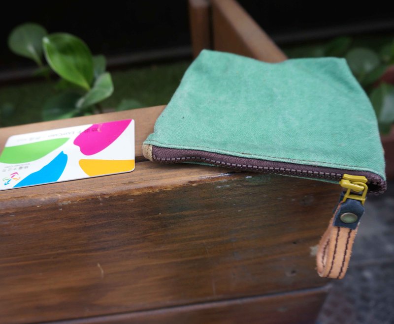 Sienna帆布零钱包 - 零钱包 - 棉．麻 绿色