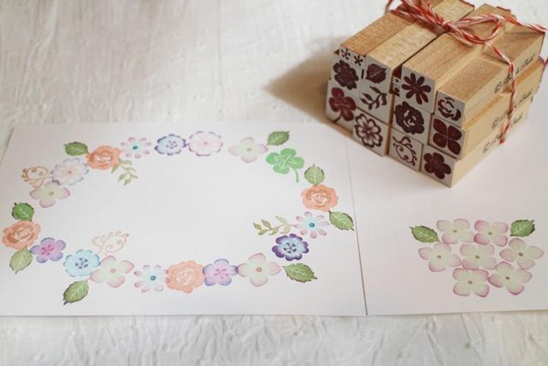 【好评加售】春浪漫 百花木头印章组 - 印章/印台 - 木头 咖啡色