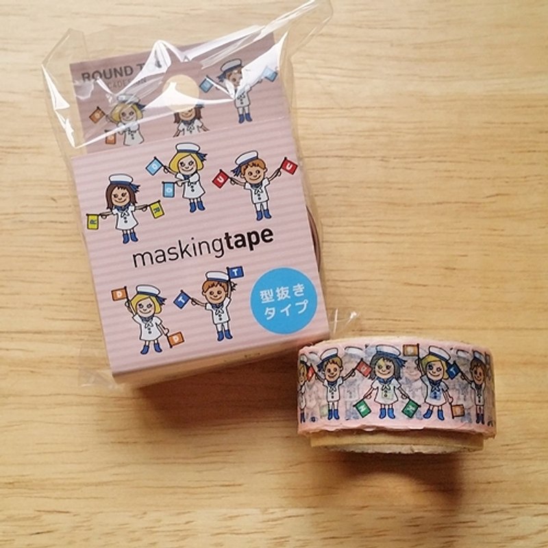 ROUND TOP 花边和纸胶带 第二弹【水手双旗 (RT-MK-021)】 - 纸胶带 - 纸 粉红色