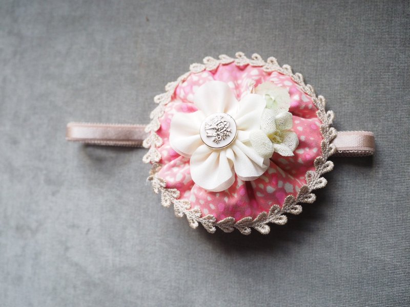 Sunflower 手作婴儿女童头饰 - 围嘴/口水巾 - 其他材质 粉红色