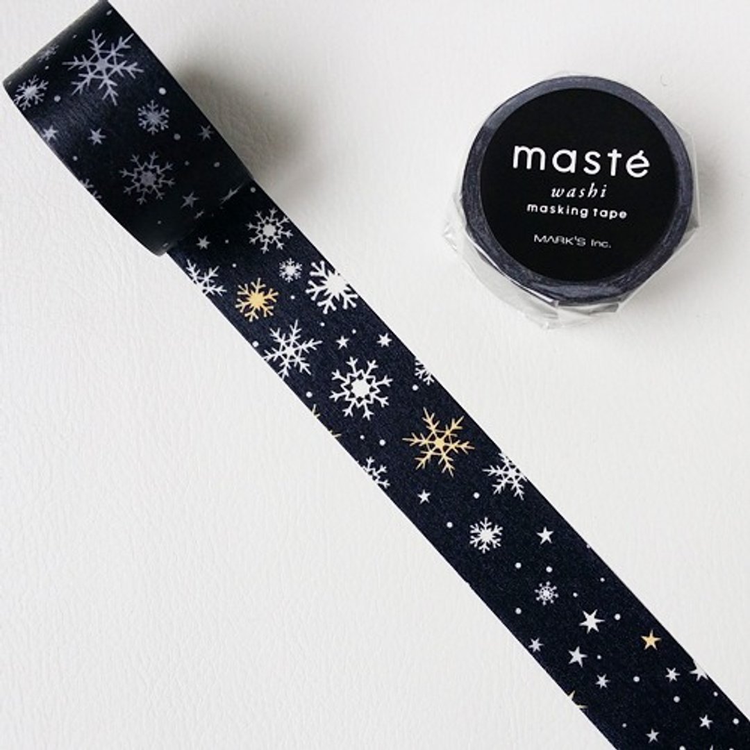 maste 和纸胶带 2015 Xmas【星星雪花 (MST-MKT113-C)】 - 纸胶带 - 纸 黑色