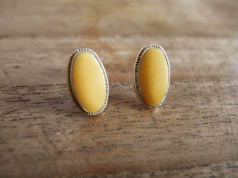 复时品【早期手工耳环：鹅黄宝石】 - 耳环/耳夹 - 其他材质 黄色