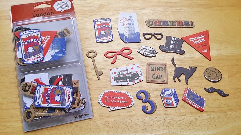 日本 Marks Flake Sticker 城市旅行 装饰贴纸【伦敦 (STK-FL3-B)】36入 - 贴纸 - 纸 多色