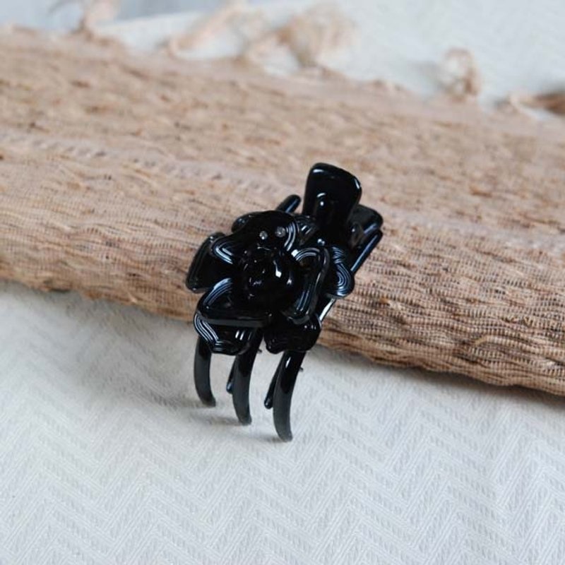 瑰丽舞,花三爪夹,怪手夹,抓夹-黑 - 发饰 - 压克力 黑色