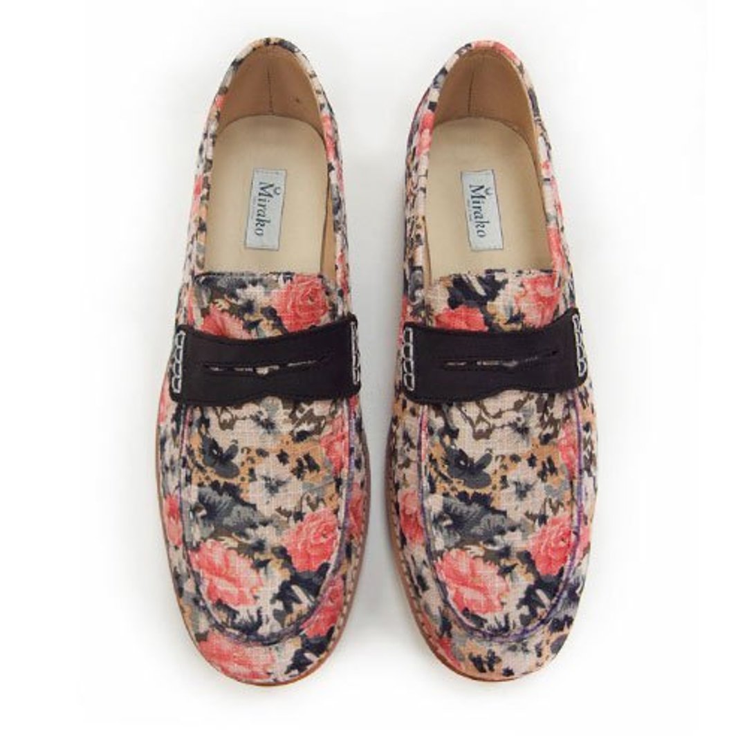 Moccasin Penny Loafers M1108 Fuxia - 女款牛津鞋/乐福鞋 - 棉 粉红色