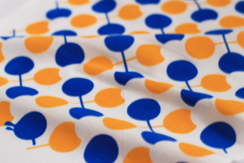 手拭 团子菱形排列  蓝 x 黄 - 毛巾浴巾 - 棉．麻 蓝色