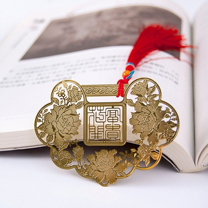 富贵花开书签-金 - 其他 - 其他金属 金色