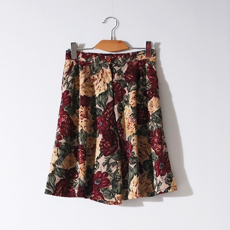 /林檎梦/立体派法式玫瑰园 古着 短 裤裙 vintage - 裙子 - 其他材质 