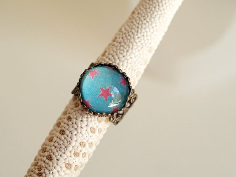 ♥情人节礼物♥ OldNew Lady-古铜色星星戒指【土耳其蓝色】 - 戒指 - 其他金属 蓝色