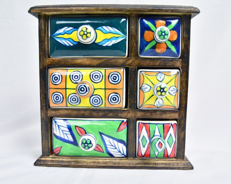 六格陶瓷小木柜_公平贸易 - 摆饰 - 其他材质 多色