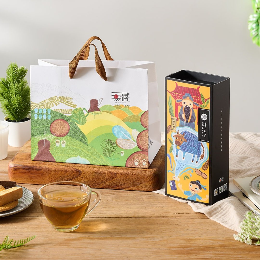 【茶食光光】阿里山乌龙茶牛轧糖 (蛋奶素)_300g/盒 - 零食/点心 - 新鲜食材 金色
