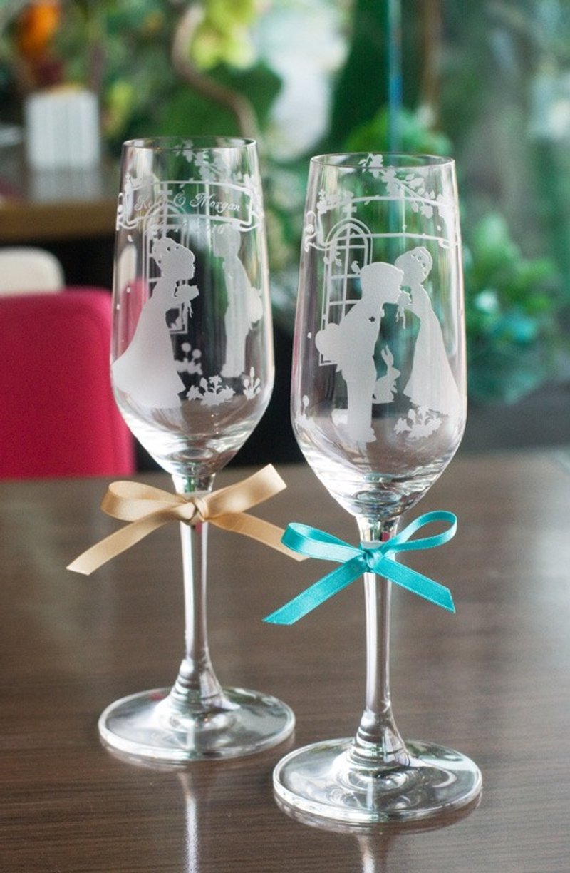 【Lifetime Promise 手工香槟杯】【包刻名及日期】结婚周年纪念 - 其他 - 玻璃 透明