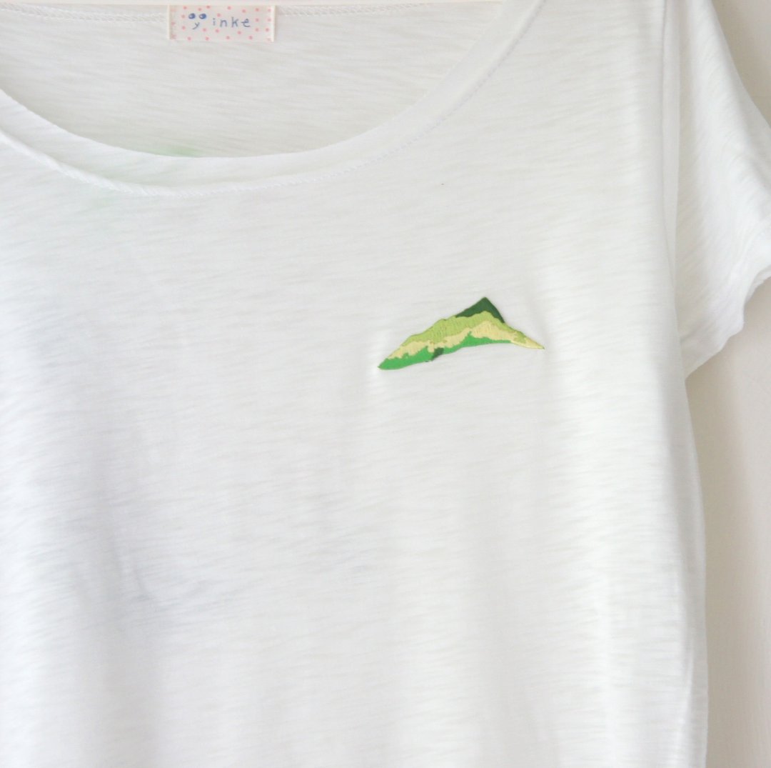 ✭hello my world 不修边宽领干净白色刺绣t-shirt（图案可以任选：）） - 女装 T 恤 - 其他材质 白色