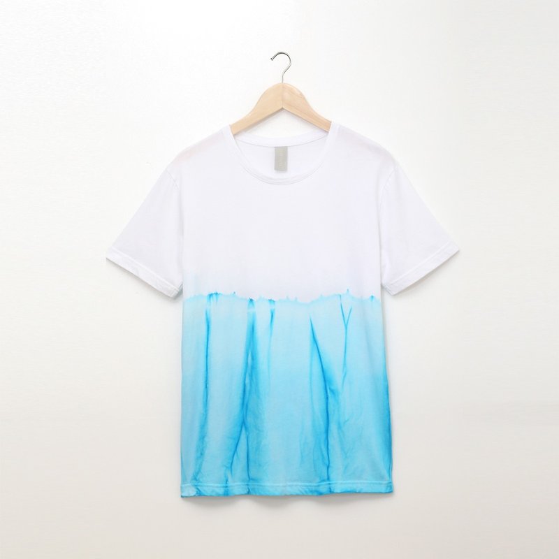 JainJain手工染制T-shirt 水蓝色（中性版L） - 中性连帽卫衣/T 恤 - 棉．麻 多色