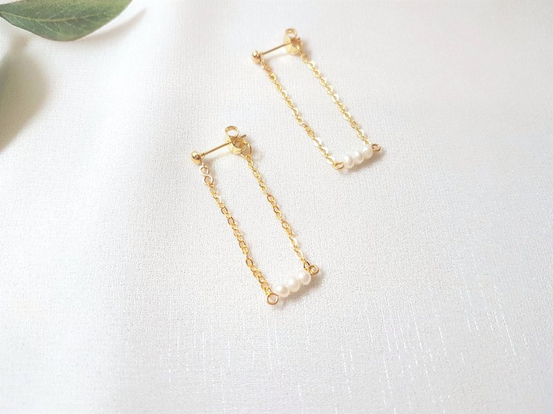 秋千 · 珍珠 耳环 - 耳环/耳夹 - 珍珠 金色