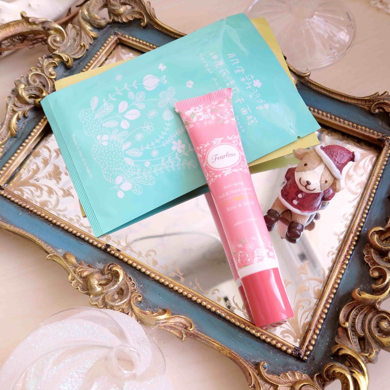 <即期特价> fearless抗老防晒护手霜spf8英国梨(玫瑰荔枝)+肌肤新习惯面膜两片组合+精致日本包装袋 - 手足保养 - 其他材质 多色