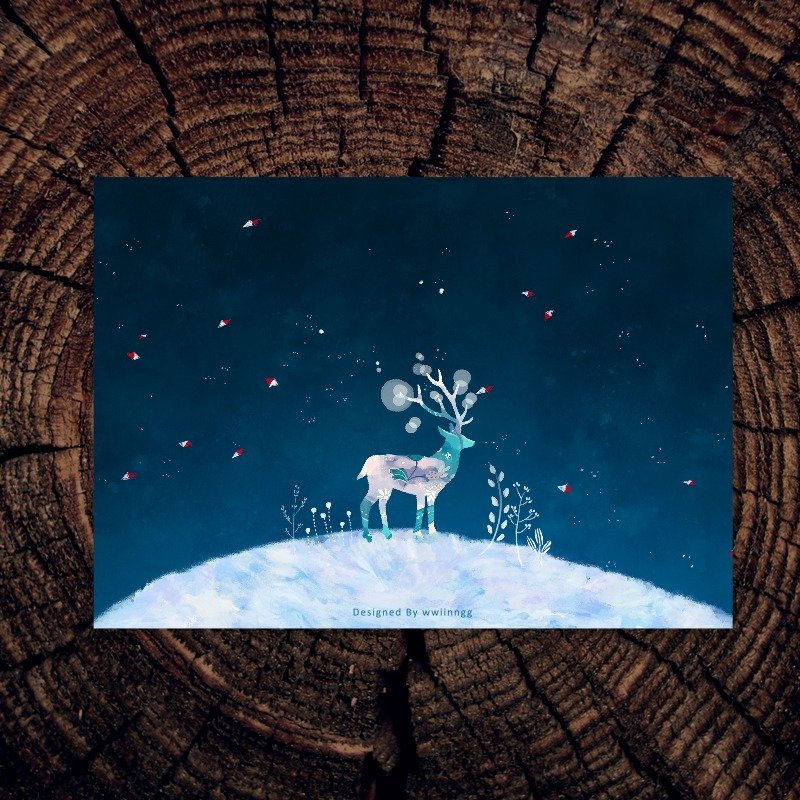 插画明信片-夜的祝福 - 卡片/明信片 - 纸 蓝色