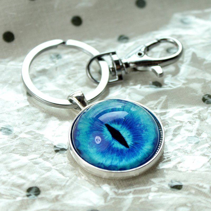 CAT EYE 30mm大颗猫眼 银色系 简约钥匙圈 - 钥匙链/钥匙包 - 其他金属 灰色