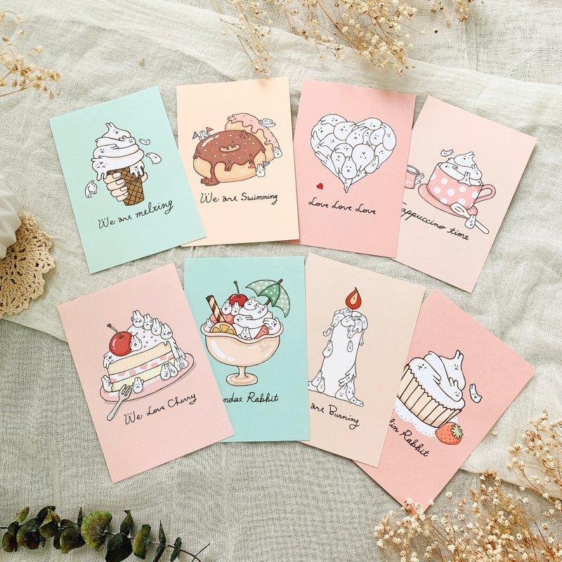 Mori Shu麻糬兔躲猫猫明信片组 - 卡片/明信片 - 纸 