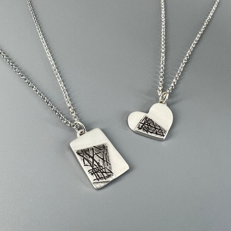 s925纯银情侣项链-历恋 Experience love - 项链 - 纯银 银色