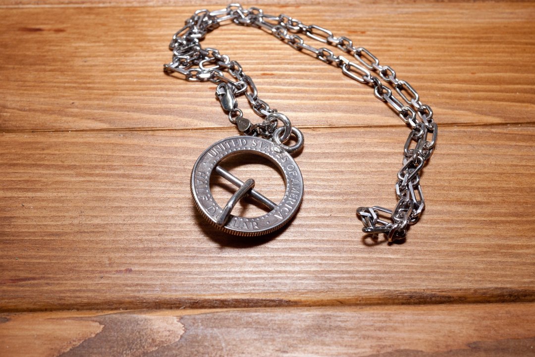 Dreamstation皮革鞄研所，美国Half dollar银币项链Silver necklace 嘻皮，哈雷，重机 - 项链 - 其他金属 银色