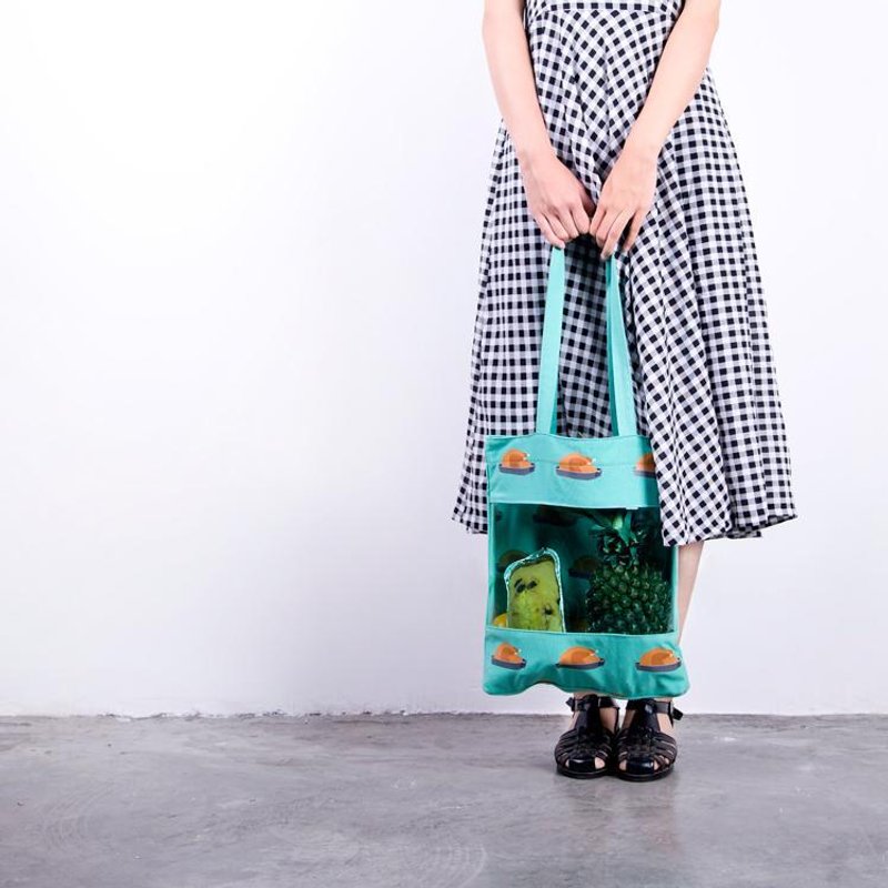 YIZISTORE印花透明帆布单肩包 - 侧背包/斜挎包 - 其他材质 