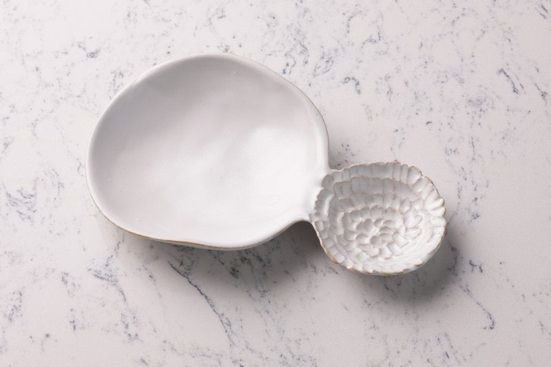 顾上翎 小花碟 奶白 - 浅碟/小碟子 - 其他材质 白色