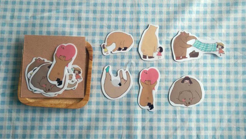 咻咻熊/2015年好手感雾面贴纸包7入 - 贴纸 - 防水材质 白色