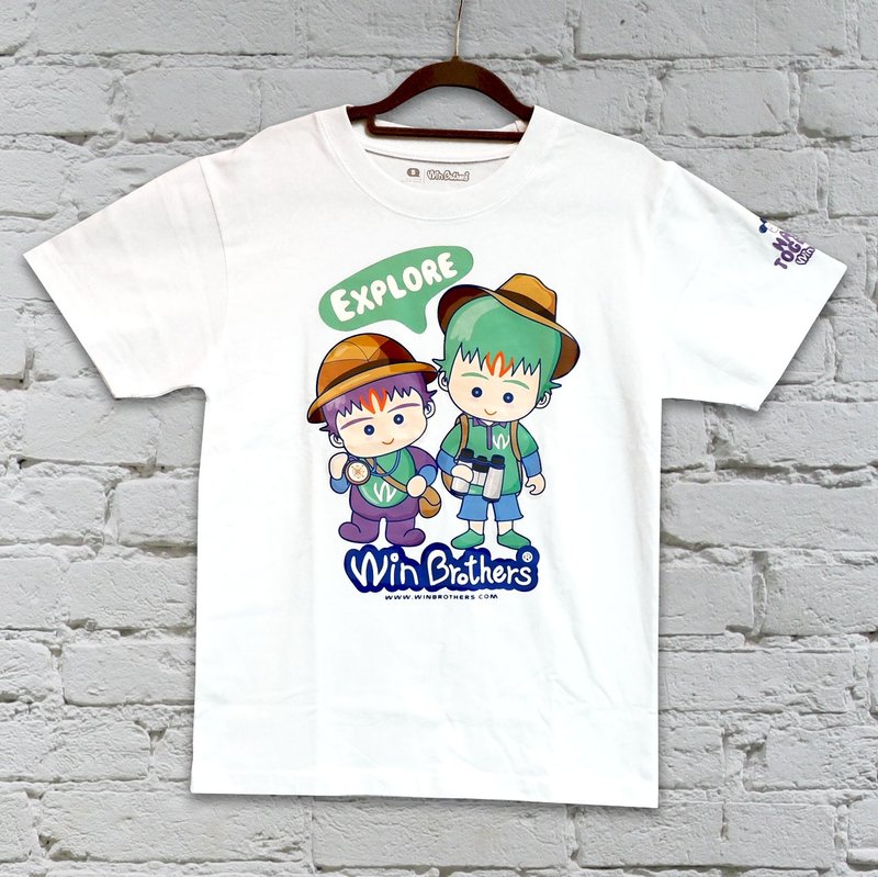 二允兄弟探索潮Tee-大人  winbrothers T-Shirt (explore)-Adult - 中性连帽卫衣/T 恤 - 棉．麻 白色