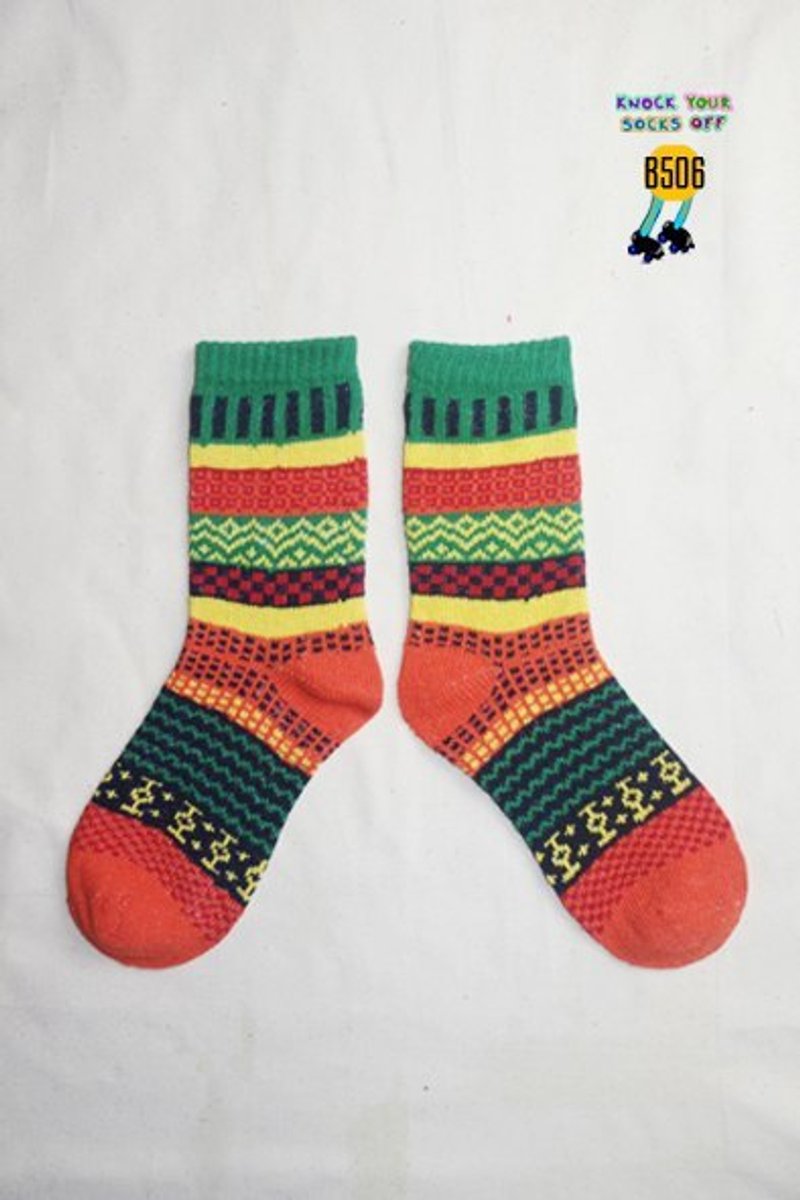 爬山啰!民族针织袜!!夏漪眺=knock your socks off !! - 袜子 - 其他材质 绿色