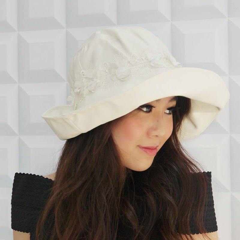 ATIPA Luxury Reversible Long Brim Sun Hat (Sun UV Protection) - 帽子 - 其他材质 白色