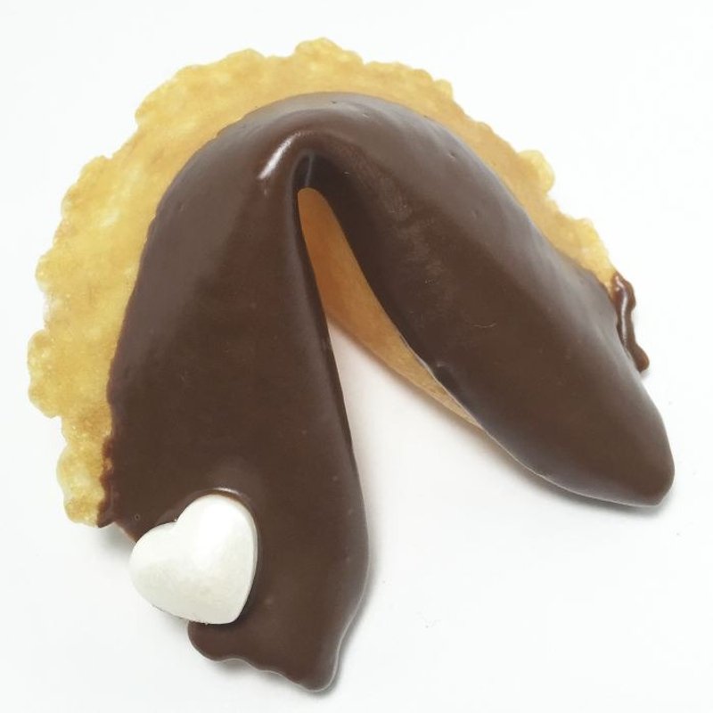 SMILE兔兔礼盒 母亲节 生日礼物 定制化签文~爱心黑巧克力砖风味 手工现烤幸运饼干FORTUNE COOKIE - 手工饼干 - 新鲜食材 红色