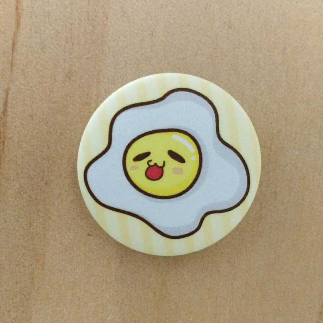 荷包蛋/小徽章(32mm) - 徽章/别针 - 塑料 