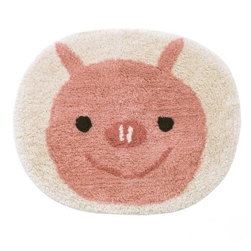 Zoo 疗愈系可爱粉红小猪地垫 - 摆饰 - 棉．麻 粉红色