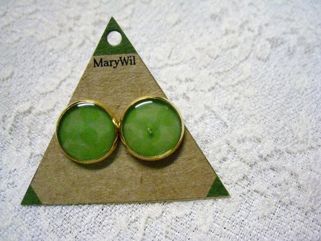 MaryWil彩虹系列-迷幻绿耳环 - 耳环/耳夹 - 其他金属 绿色