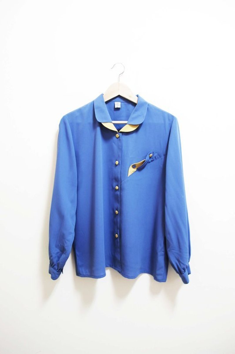 【Wahr】跌碟紫黄配长袖衬衫 - 女装衬衫 - 其他材质 紫色