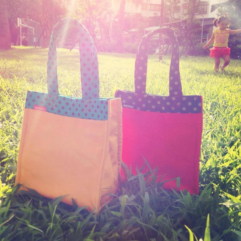 早午餐袋, 提点包 (鼓红帆布) - 手提包/手提袋 - 棉．麻 红色