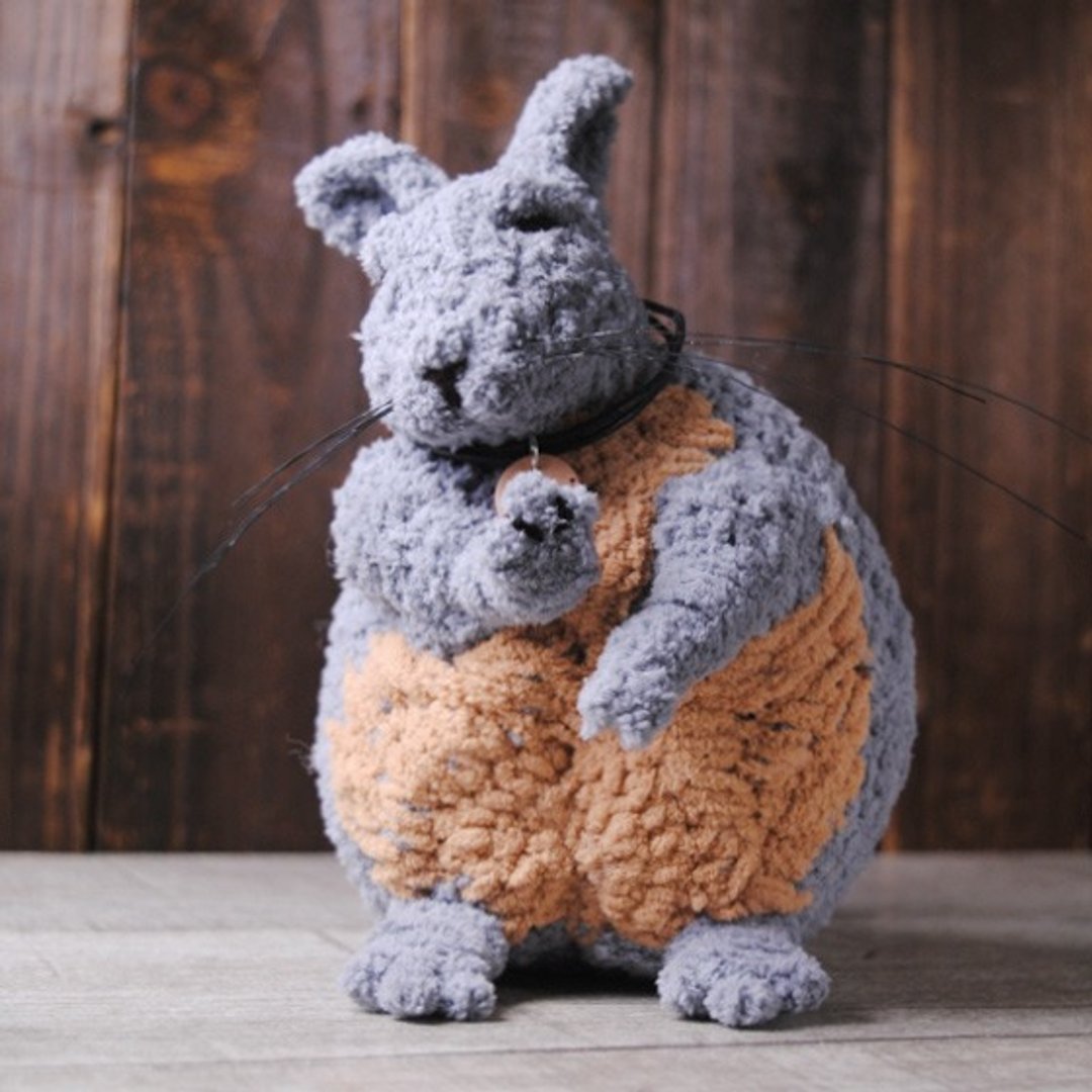宠物分身18~22cm 【feiwa霏娃手作】鼠兔 宠物公仔 (欢迎订做你的兔) - 玩偶/公仔 - 其他材质 灰色