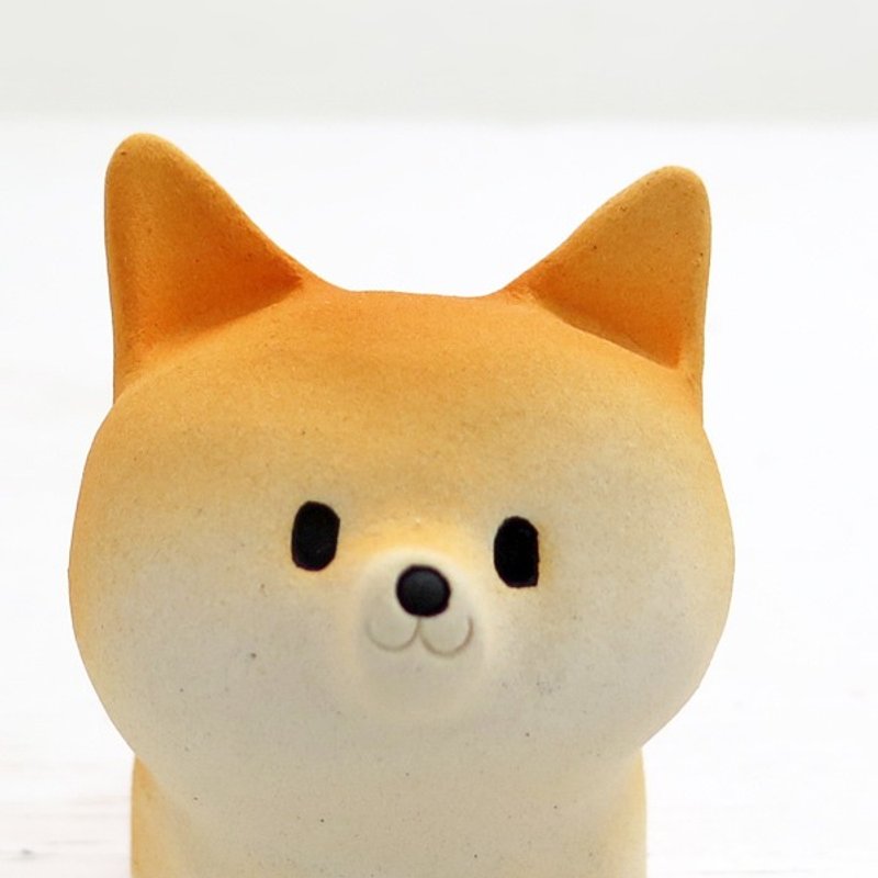 Shiba Inu figurine of Ceramics "The Osuwari Mini shiba " Shiba is Japanese dog. Animal sculpture - 花瓶/陶器 - 其他材质 橘色