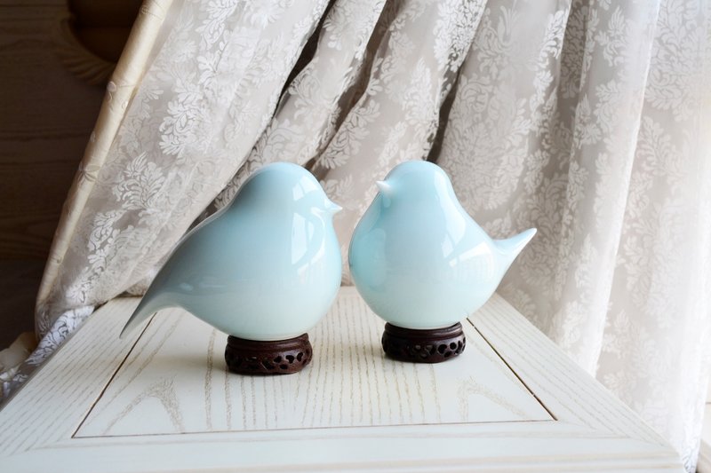 一对陶瓷鸟摆件 景德镇制作 - 摆饰 - 其他材质 白色