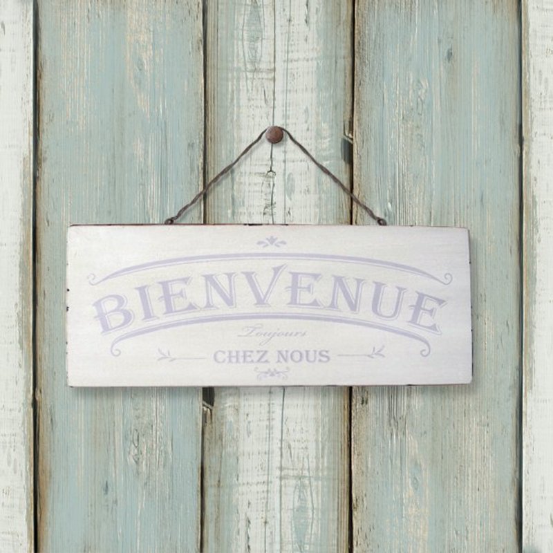 南法风情实木复古挂饰-BIENVENUE-welcome-白 - 摆饰 - 木头 多色