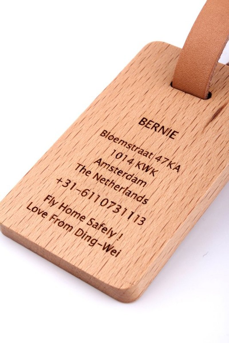 木制行李吊牌 - 其他 - 木头 卡其色