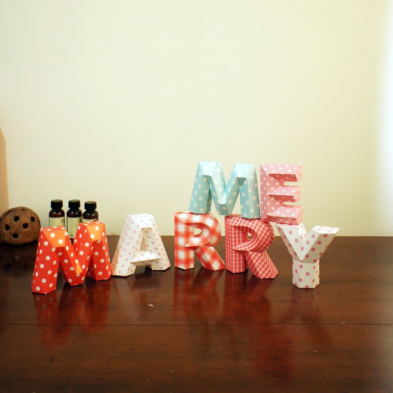 婚礼布置 / 婚纱道具 / MARRY ME / 立体字 / 小款 - 木工/竹艺/纸艺 - 纸 多色
