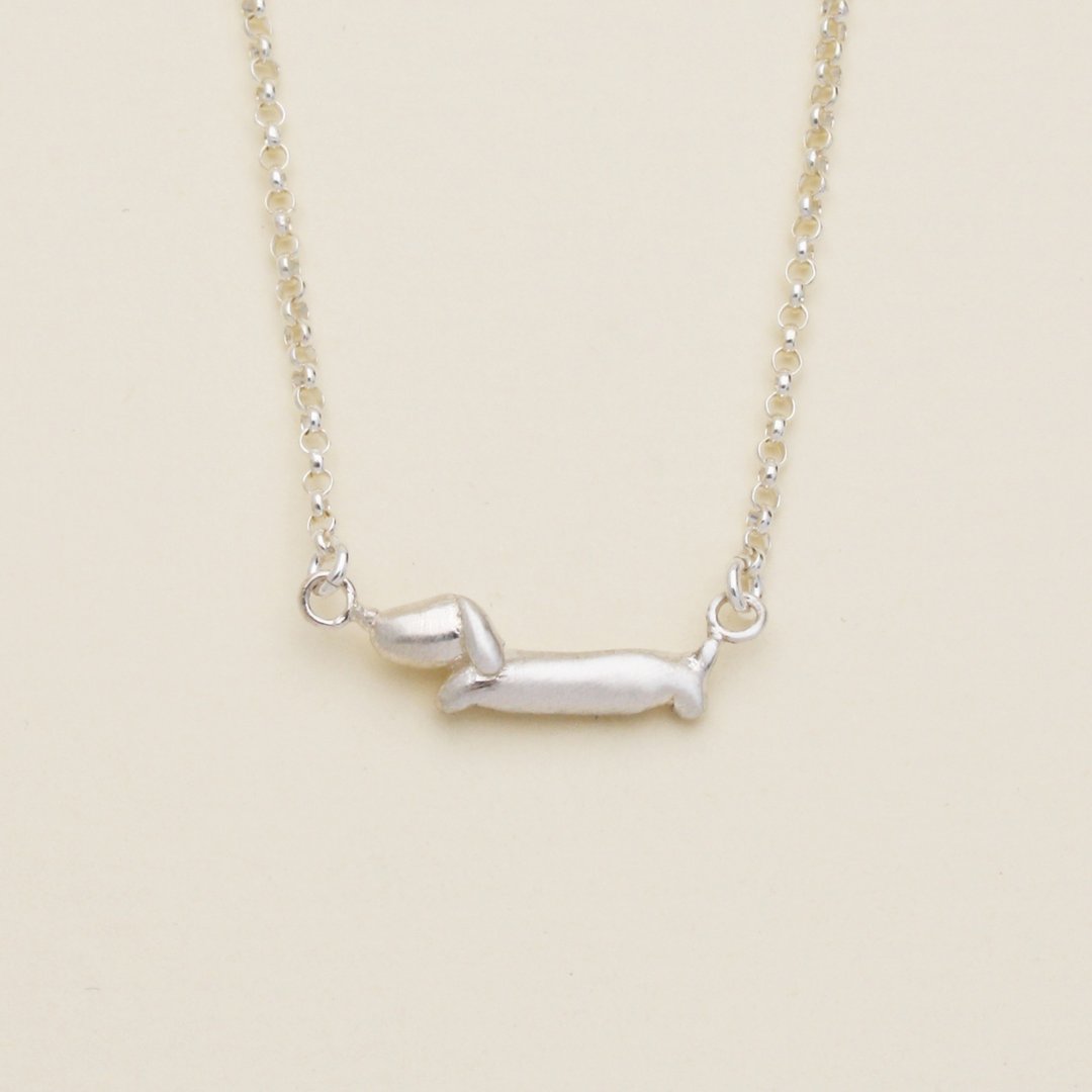 腊肠狗纯银项链 - 项链 - 纯银 银色