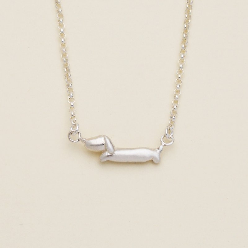 腊肠狗纯银项链 - 项链 - 纯银 银色
